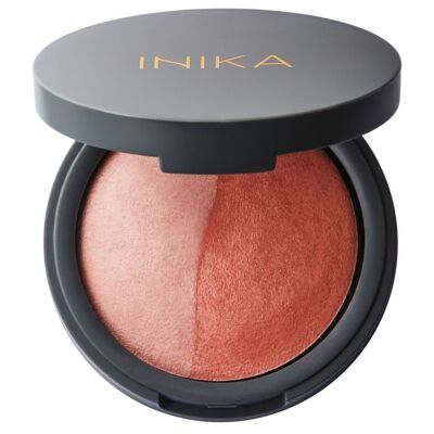 INIKA Certified Organic Baked Blush Duo- Burnt Peach 6.5g