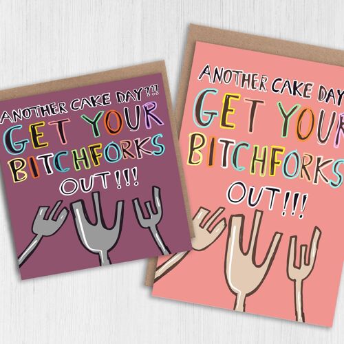 Funny October birthday card: Get your bitchforks out