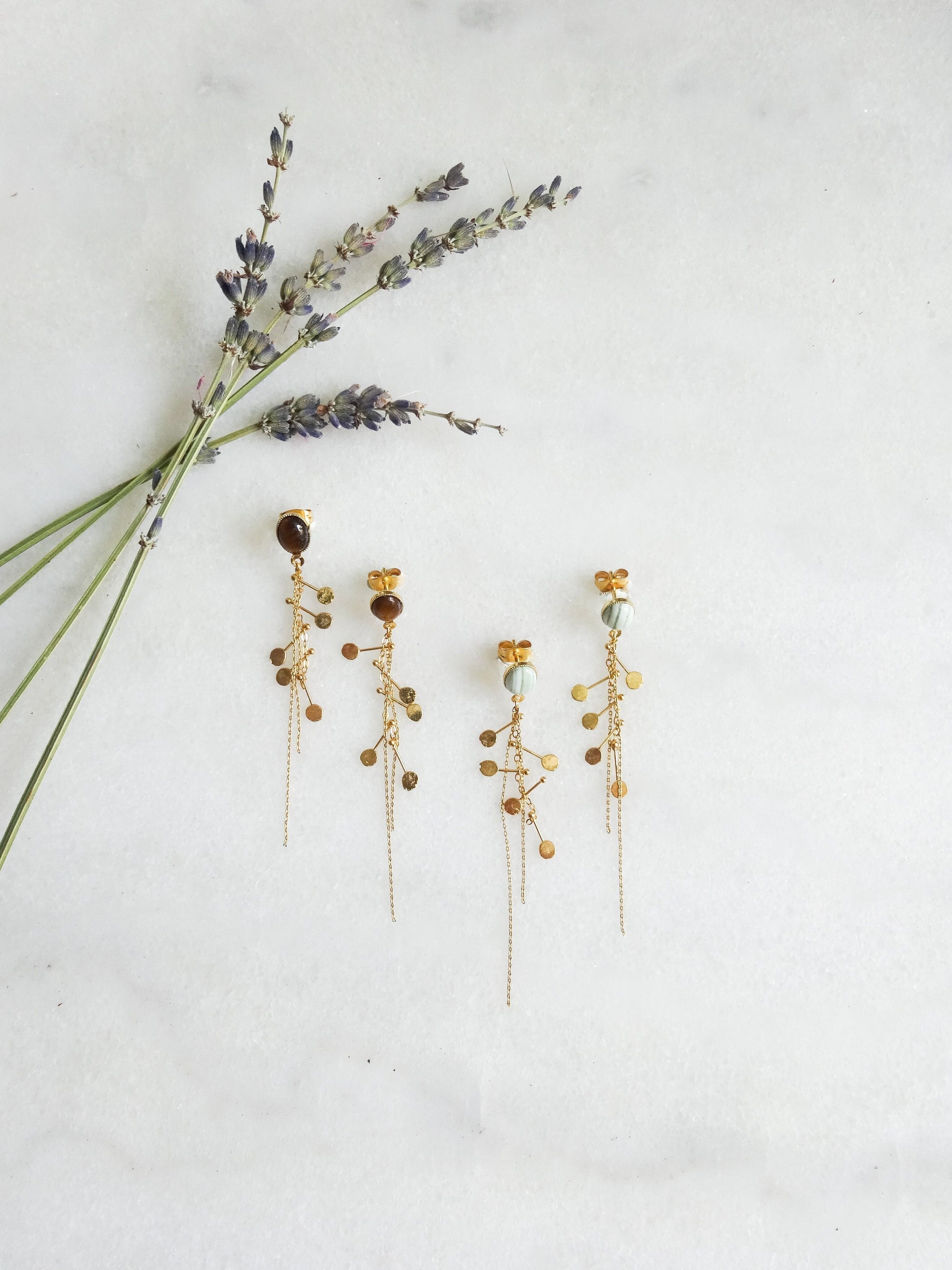 Jasmine tiger eye earrings