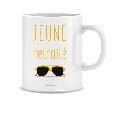Young Retired mug - retirement gift - decorated in France
