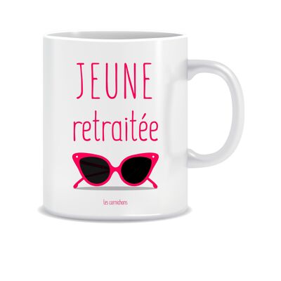 Young retired mug - retirement gift - decorated in France