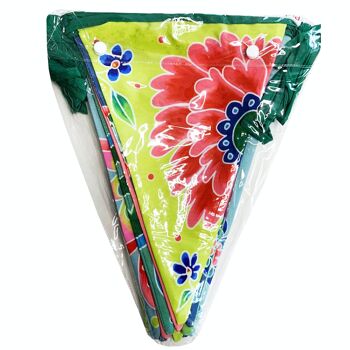 Ligne de drapeau de guirlande de tissu durable | guirlande en tissu | guirlande de drapeau durable | décoration d'anniversaire | Fleurs XL | 12 mètres | 24 drapeaux 3