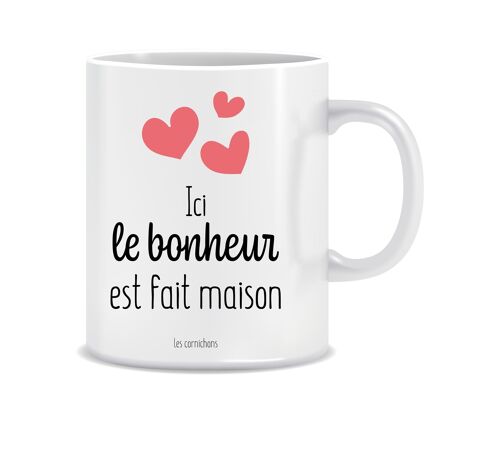 Mug le bonheur est fait maison - mug décoré en France