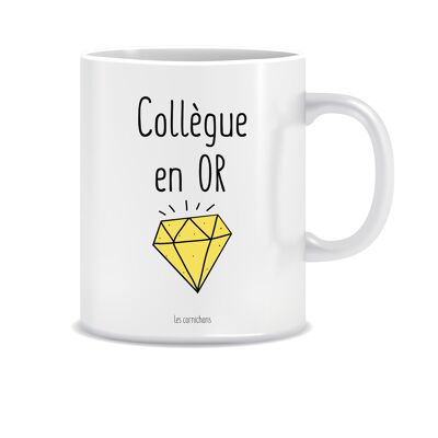 Colleague mug in gold - mug decorated in France