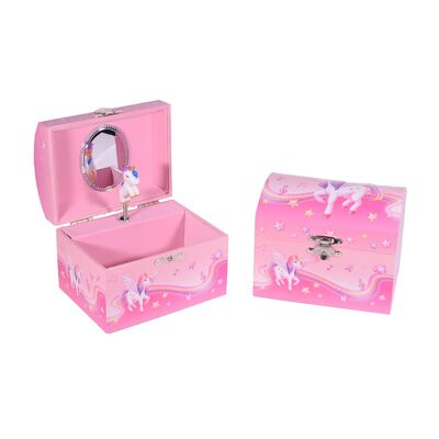 Dome Shaped Musical Jewelry Box with Unicorn