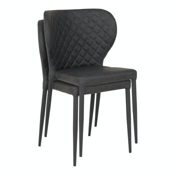 Pisa Dining Chair - Chaise en gris foncé et en noir 6