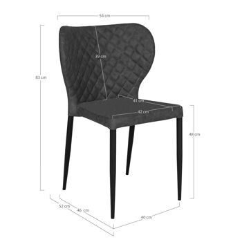 Pisa Dining Chair - Chaise en gris foncé et en noir 7