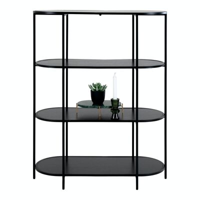 Vita Shelf - Oval shelf with black frame and black shelves