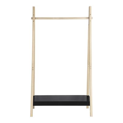 Torino Clothes Rack - Appendiabiti in legno naturale e nero