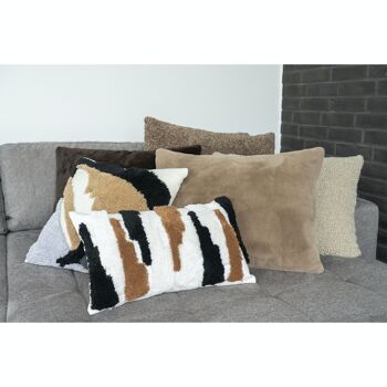 Coussin Evora - Coussin en fausse fourrure marron clair 2