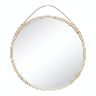 Malo Mirror - Runder Spiegel aus natürlichem Rattan Ø50 cm