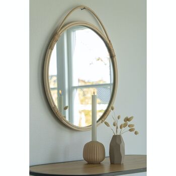 Malo Mirror - Miroir rond en rotin naturel Ø50 cm 2