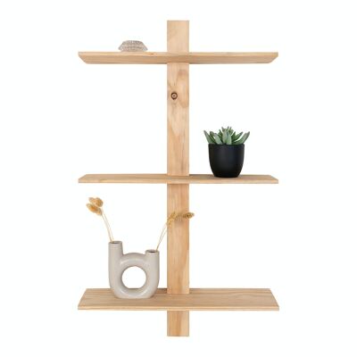 Almelo Shelf - Wall shelf with natural wood shelves