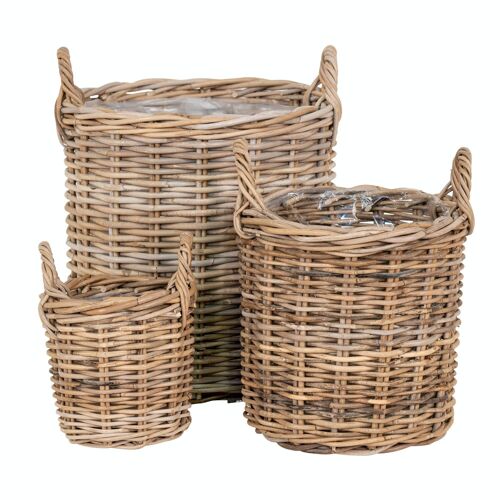 Sema Baskets - Round baskets in Kubu with plastic inside