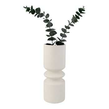 Vase en céramique blanche, 9x24 cm 3