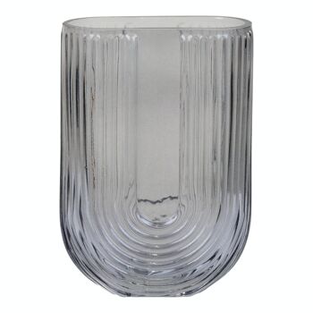 Vase forme U en verre fumé 13x6x19 cm 1