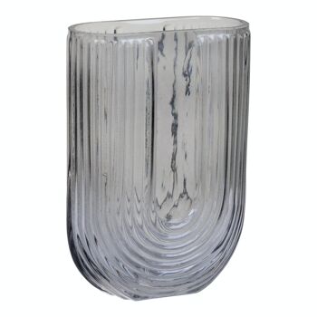 Vase forme U en verre fumé 13x6x19 cm 5
