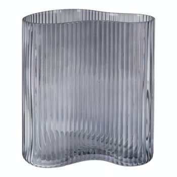 Vase en verre fumé de forme organique 12x19x20 cm 1