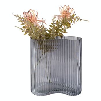 Vase en verre fumé de forme organique 12x19x20 cm 3