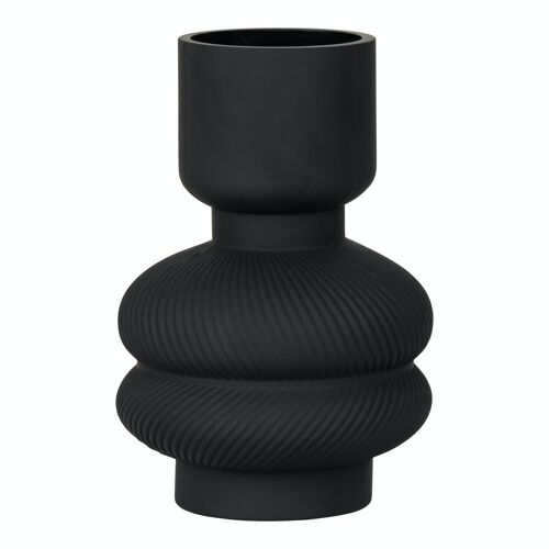 Vase in black glass Ø15x22 cm