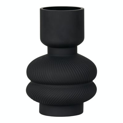 Vase aus schwarzem Glas Ø15x22 cm
