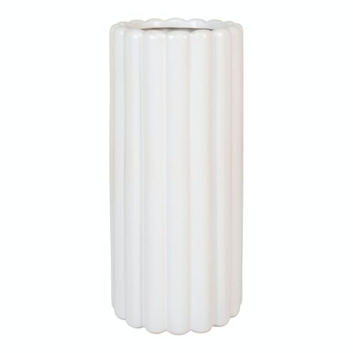 Vase i white ceramic Ø11x25 cm