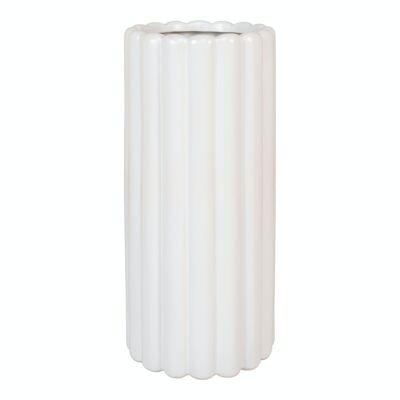 Vase i white ceramic Ø11x25 cm