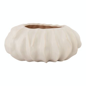 Vase ovale en céramique blanche 15x21,5x9,5 cm 1