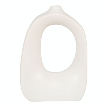 Vase en céramique blanche de forme organique 9x20x27,5 cm 1