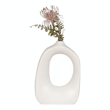 Vase en céramique blanche de forme organique 9x20x27,5 cm 4