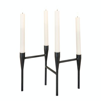 Metal candle holder - Candles in black