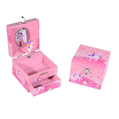 Sweet Square Unicorn Musical Jewelry Box