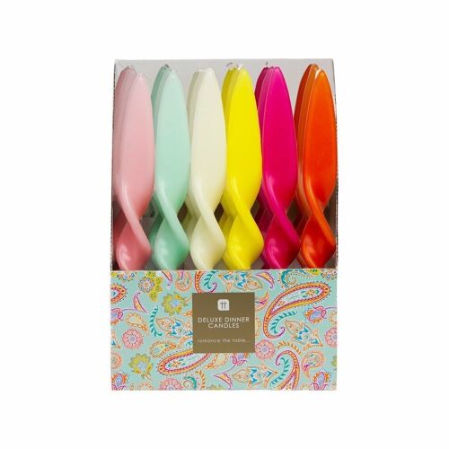 Rainbow Coloured Twisted Candles - POS Unit