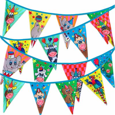 Guirlande en tissu Party XL | 12 mètres | 24 drapeaux | sac inclusLigne de drapeau guirlande en tissu durable | guirlande en tissu | guirlande de drapeau durable | décoration d'anniversaire | Fête XL | 12 mètres | 24 drapeaux