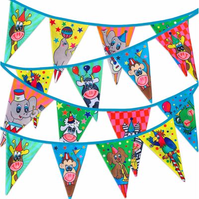 Fabric garland Party XL | 12 meters | 24 flags | including bagSustainable fabric garland flag line | fabric garland | sustainable flag garland | birthday decoration | Party XL | 12 meters | 24 flags