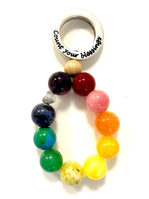 Keychain gemstone Rainbow /diversity