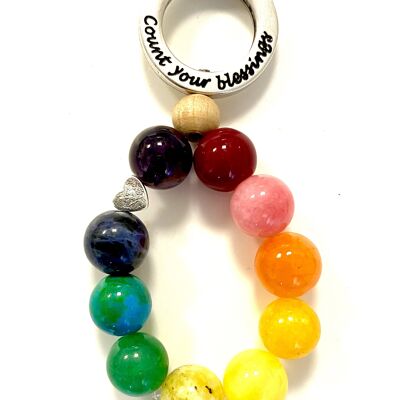 Keychain gemstone Rainbow /diversity