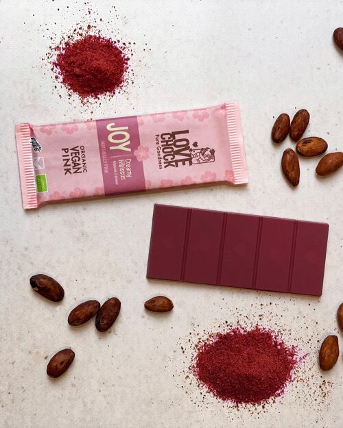 Chocolat Rose Bio Végan JOY HIBISCUS CRÉMEUX - 35 g