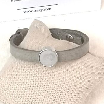 Bracelet Olfactif en Cuir Little gris 3