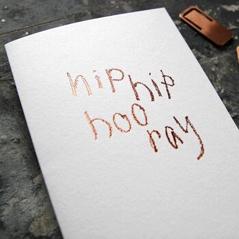 Hip Hip Hourra - Carte de voeux déjouée à la main 2
