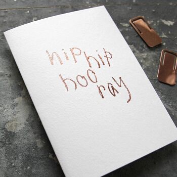 Hip Hip Hourra - Carte de voeux déjouée à la main 3
