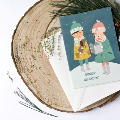 Cartolina d'auguri di Natale - Coro