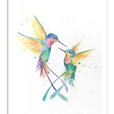 Kunstplakat - Happy Humminbirds - Marc Allante-A3