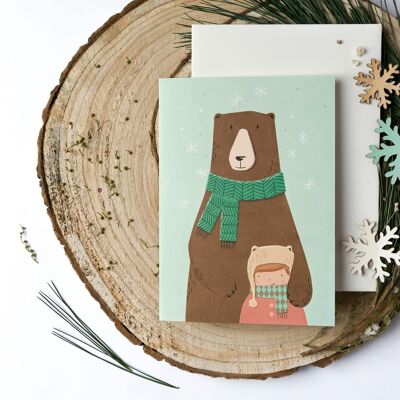 Grußkarte Weihnachten - Bär