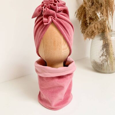 Snood Velours Vieux Rose Adulte