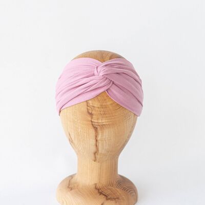 Maxi turbante rosa malva organico