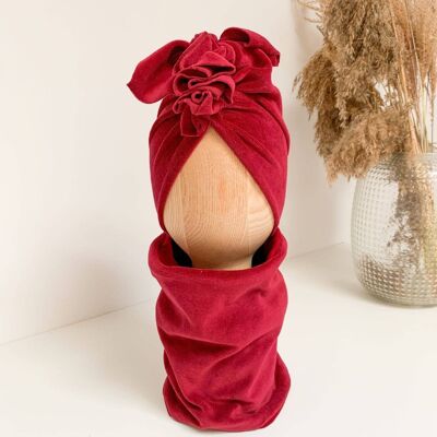 Snood Velours Rouge Cramoisi Adulte