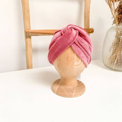 Maxi Turbante Terciopelo Rosa Viejo