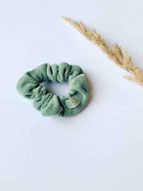 Velvet Dusty Mint Midi Scrunchie