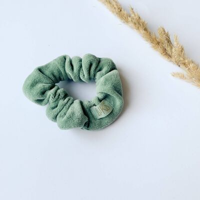 Velvet Dusty Mint Midi Scrunchie